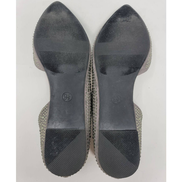 Mossimo D'Orsay Ballet Flats Size 9.5 Pointed Toe Rhinestone Jeweled Shoes Gray - Picture 5 of 6